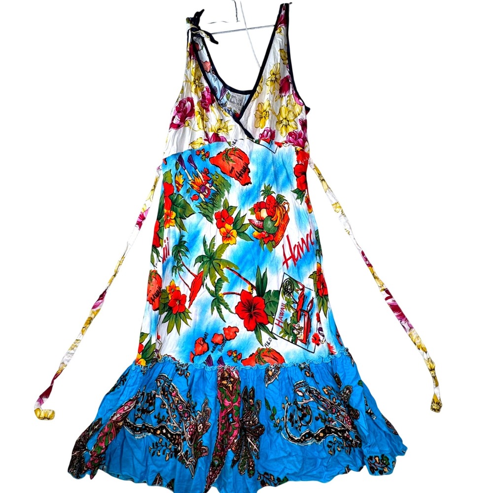 Vintage Globe Trotter Sundress Womens SM / Medium Hawaii Tropical Floral Boho